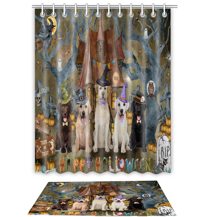 Labrador Retriever Shower Curtain & Bath Mat Set: Explore a Variety of Designs, Custom, Personalized, Curtains with hooks and Rug Bathroom Decor, Gift for Dog and Pet Lovers