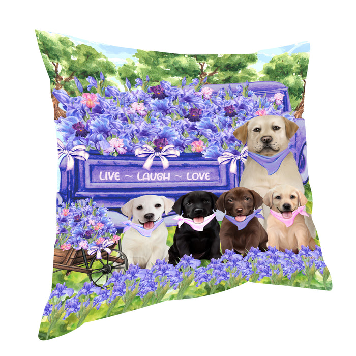 Labrador Retriever Throw Pillow: Explore a Variety of Designs, Custom, Cushion Pillows for Sofa Couch Bed, Personalized, Dog Lover's Gifts