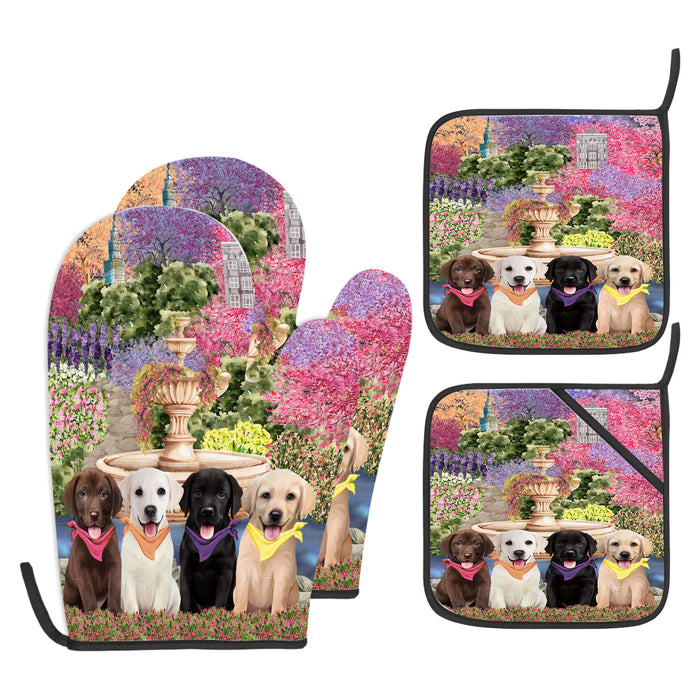 Labrador Retriever Oven Mitts and Pot Holder Set: Kitchen Gloves for Cooking with Potholders, Custom, Personalized, Explore a Variety of Designs, Dog Lovers Gift