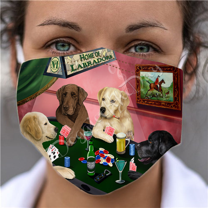 Home of Labrador Dogs Playing Poker Face Mask FM49804