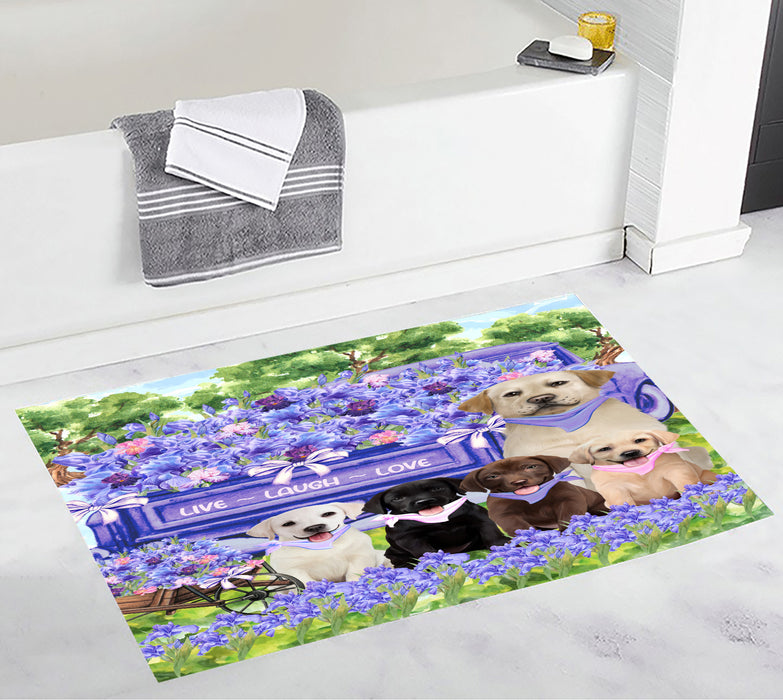 Labrador Retriever Custom Bath Mat, Explore a Variety of Personalized Designs, Anti-Slip Bathroom Pet Rug Mats, Dog Lover's Gifts