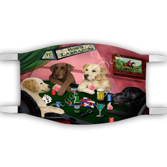 Home of Labrador Dogs Playing Poker Face Mask FM49804