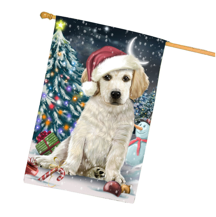 Have a Holly Jolly Christmas Labrador Dog House Flag Outdoor Decorative Double Sided Pet Portrait Weather Resistant Premium Quality Animal Printed Home Decorative Flags 100% Polyester FLG67873
