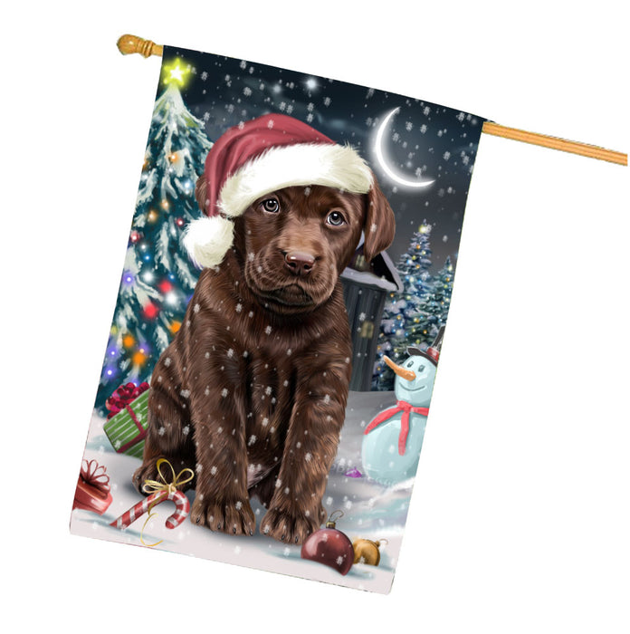 Have a Holly Jolly Christmas Labrador Dog House Flag Outdoor Decorative Double Sided Pet Portrait Weather Resistant Premium Quality Animal Printed Home Decorative Flags 100% Polyester FLG67874