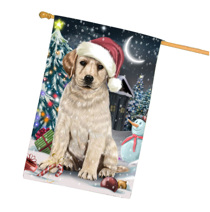 Have a Holly Jolly Christmas Labrador Dog House Flag Outdoor Decorative Double Sided Pet Portrait Weather Resistant Premium Quality Animal Printed Home Decorative Flags 100% Polyester FLG67875