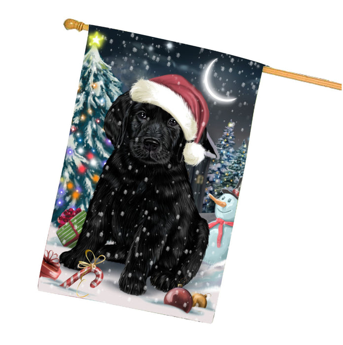 Have a Holly Jolly Christmas Labrador Dog House Flag Outdoor Decorative Double Sided Pet Portrait Weather Resistant Premium Quality Animal Printed Home Decorative Flags 100% Polyester FLG67876