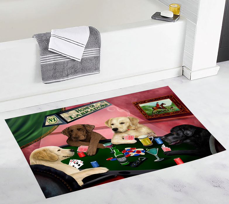 Home of  Labrador Dogs Playing Poker Bath Mat