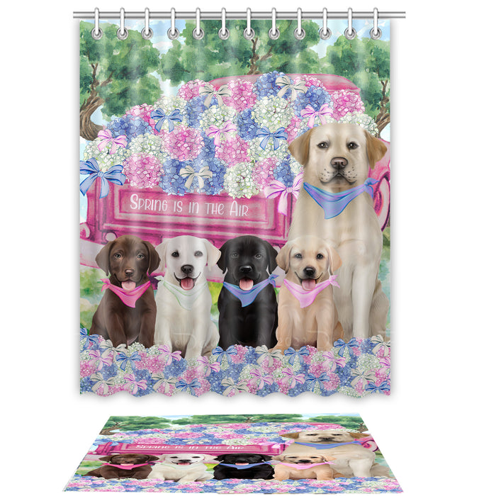 Labrador Retriever Shower Curtain & Bath Mat Set - Explore a Variety of Custom Designs - Personalized Curtains with hooks and Rug for Bathroom Decor - Dog Gift for Pet Lovers