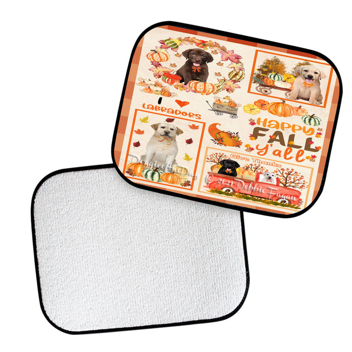 Happy Fall Y'all Pumpkin Labrador Dogs Polyester Anti-Slip Vehicle Carpet Car Floor Mats CFM49234