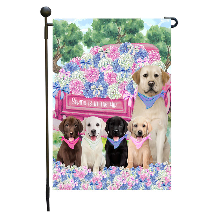 Labrador Retriever Dogs Garden Flag: Explore a Variety of Personalized Designs, Double-Sided, Weather Resistant, Custom, Outdoor Garden Yard Decor for Dog and Pet Lovers
