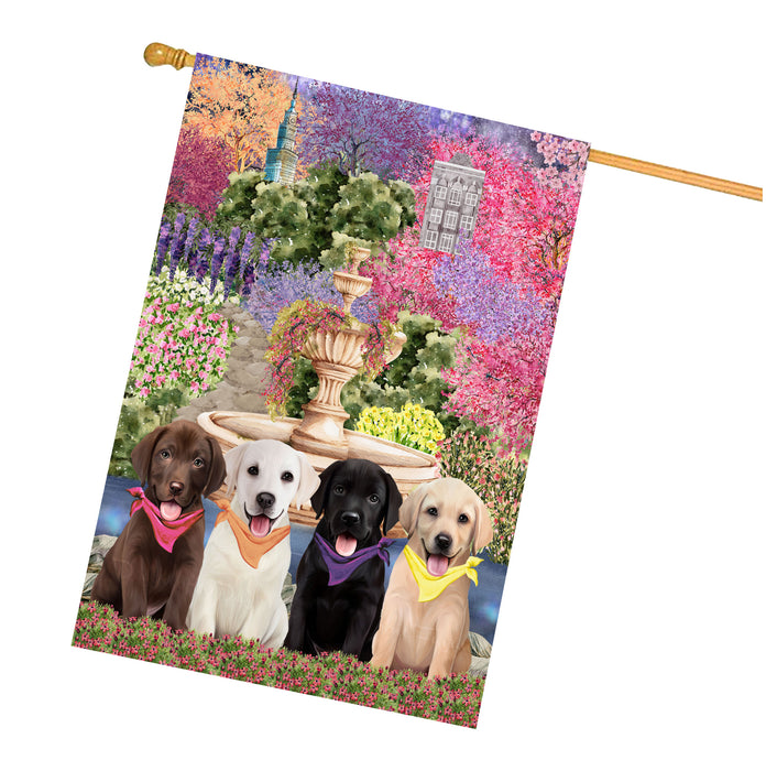 Labrador Retriever Dogs House Flag: Explore a Variety of Designs, Weather Resistant, Double-Sided, Custom, Personalized, Home Outdoor Yard Decor for Dog and Pet Lovers