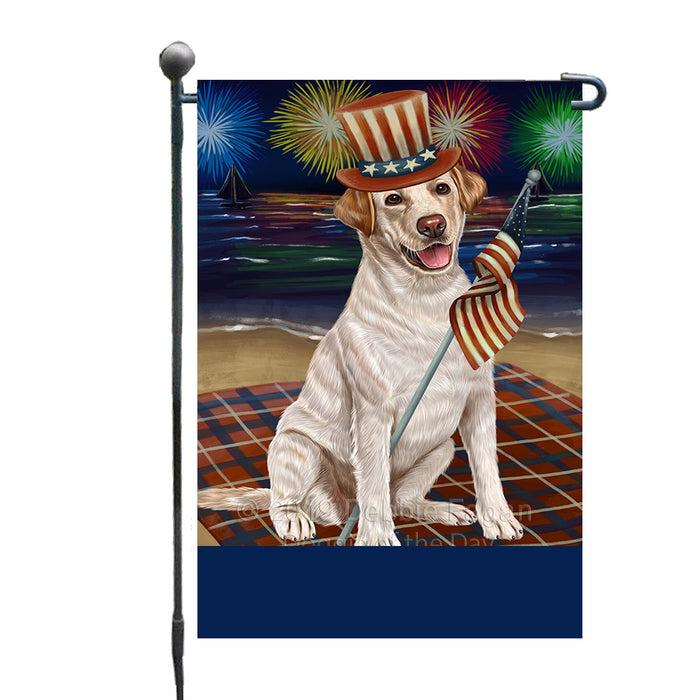 Personalized 4th of July Firework Labrador Dog Custom Garden Flags GFLG-DOTD-A57960