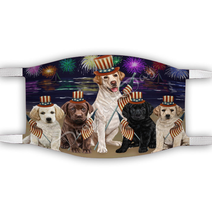 4th of July Independence Day Labrador Dogs Face Mask FM49417
