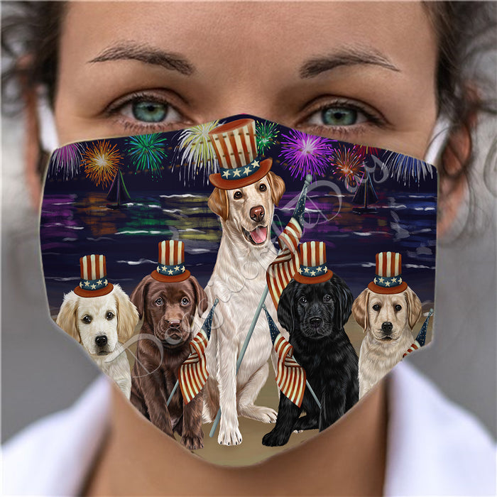 4th of July Independence Day Labrador Dogs Face Mask FM49417