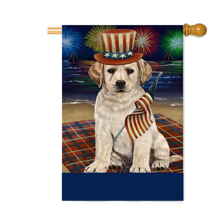 Personalized 4th of July Firework Labrador Dog Custom House Flag FLG-DOTD-A58018