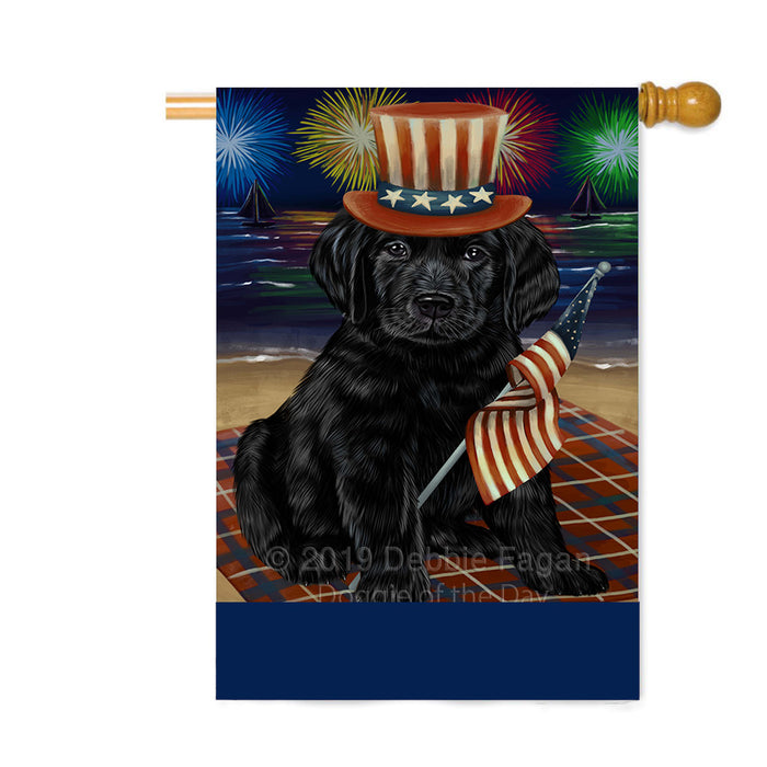 Personalized 4th of July Firework Labrador Dog Custom House Flag FLG-DOTD-A58020