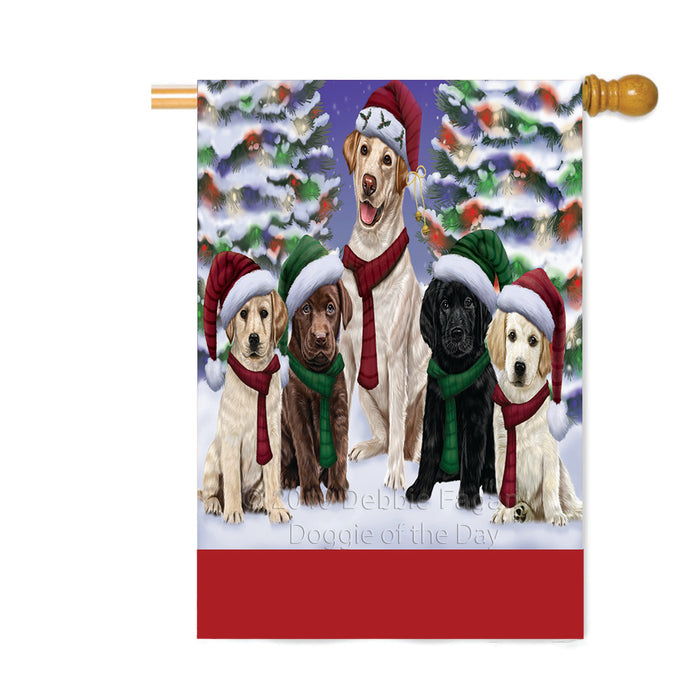 Personalized Christmas Happy Holidays Labrador Dogs Family Portraits Custom House Flag FLG-DOTD-A59184