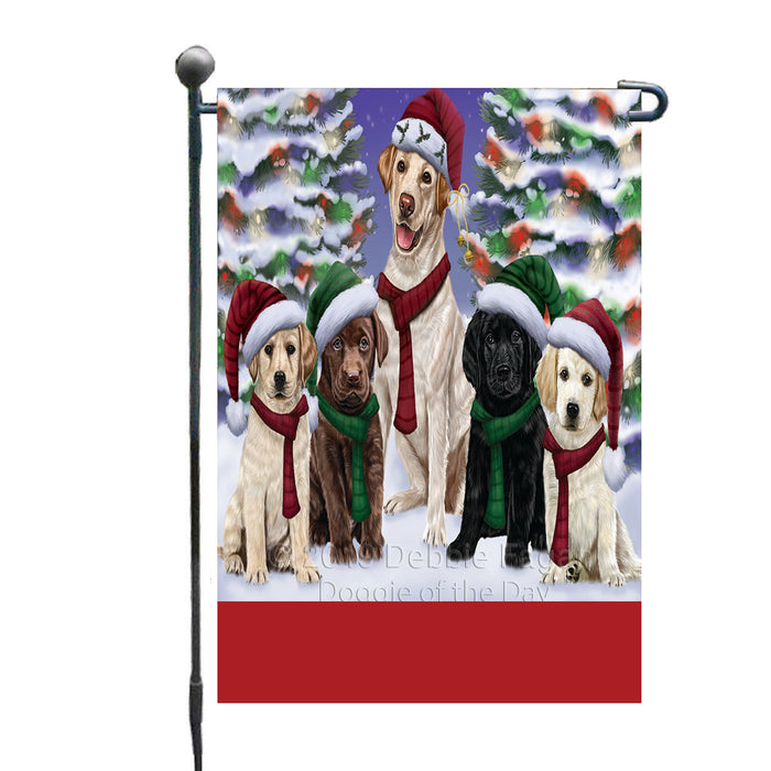 Personalized Christmas Happy Holidays Labrador Dogs Family Portraits Custom Garden Flags GFLG-DOTD-A59128