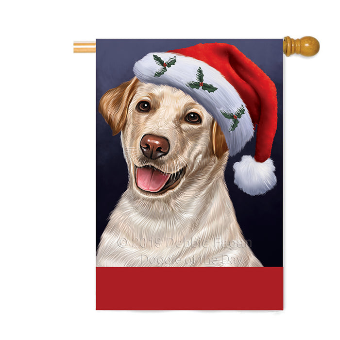 Personalized Christmas Holidays Labrador Dog Wearing Santa Hat Portrait Head Custom House Flag FLG-DOTD-A59894