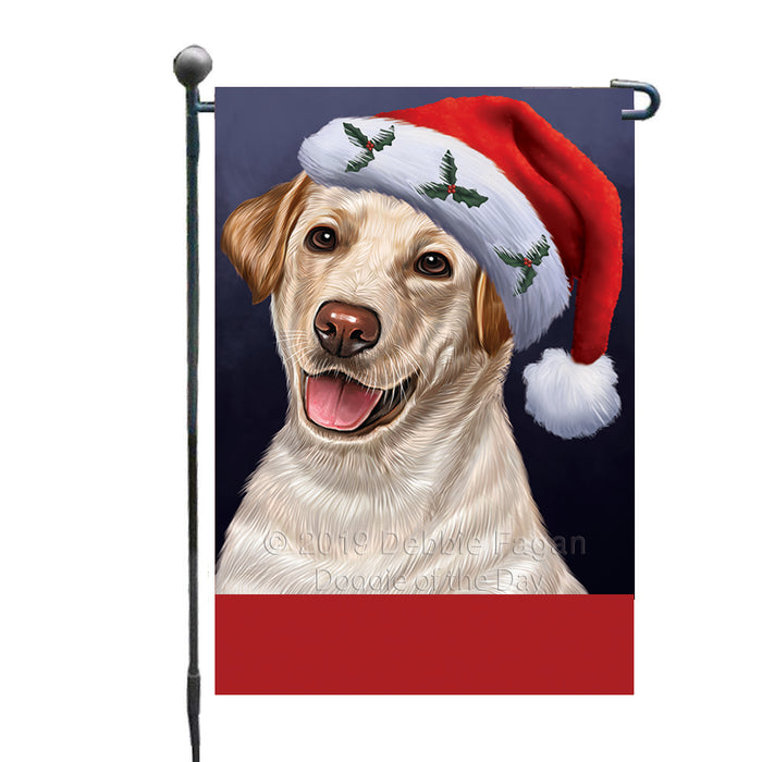 Personalized Christmas Holidays Labrador Dog Wearing Santa Hat Portrait Head Custom Garden Flags GFLG-DOTD-A59838