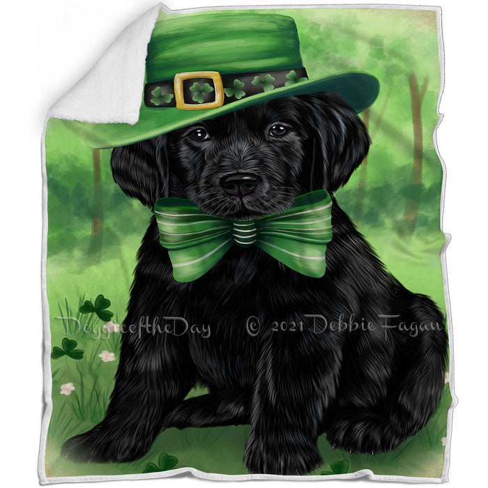 St. Patricks Day Irish Portrait Labrador Retriever Dog Blanket BLNKT55029