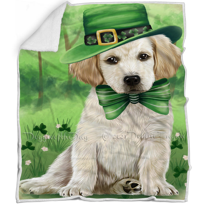 St. Patricks Day Irish Portrait Labrador Retriever Dog Blanket BLNKT55038