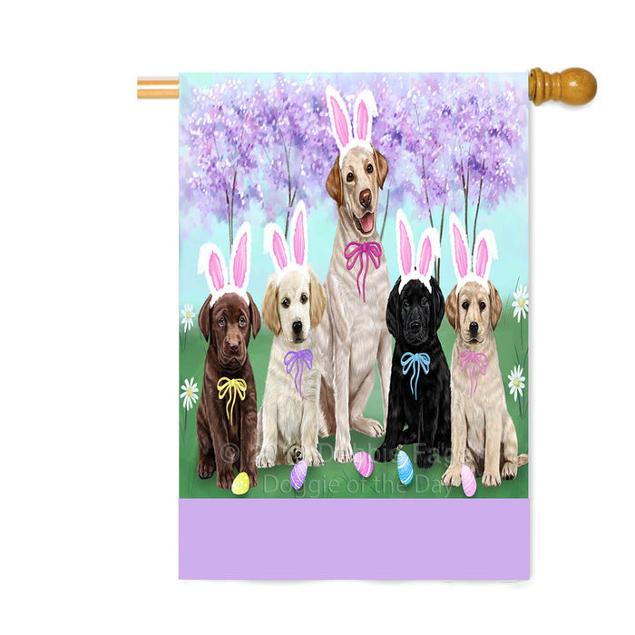 Personalized Easter Holiday Labrador Dogs Custom House Flag FLG-DOTD-A58959