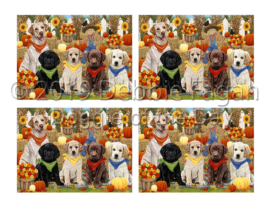 Fall Festive Harvest Time Gathering Labrador Dogs Placemat