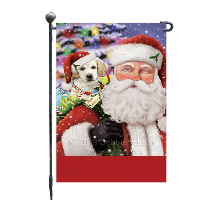Personalized Santa Carrying Labrador Dog and Christmas Presents Custom Garden Flag GFLG63788
