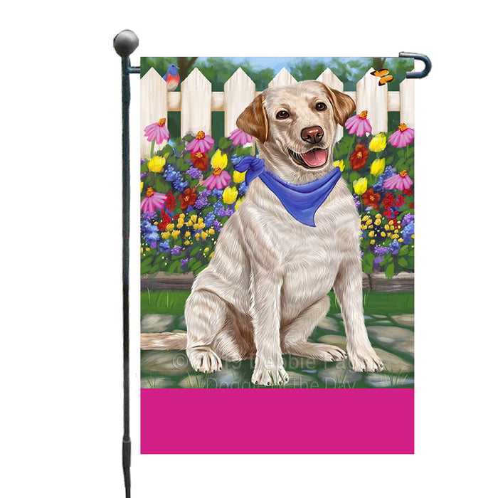 Personalized Spring Floral Labrador Dog Custom Garden Flags GFLG-DOTD-A62898