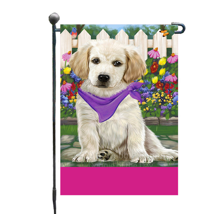 Personalized Spring Floral Labrador Dog Custom Garden Flags GFLG-DOTD-A62902