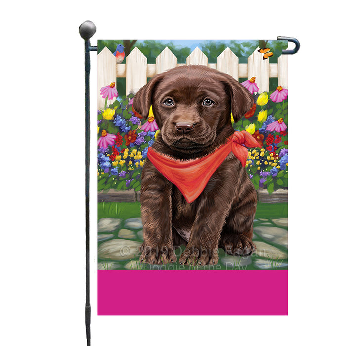 Personalized Spring Floral Labrador Dog Custom Garden Flags GFLG-DOTD-A62900