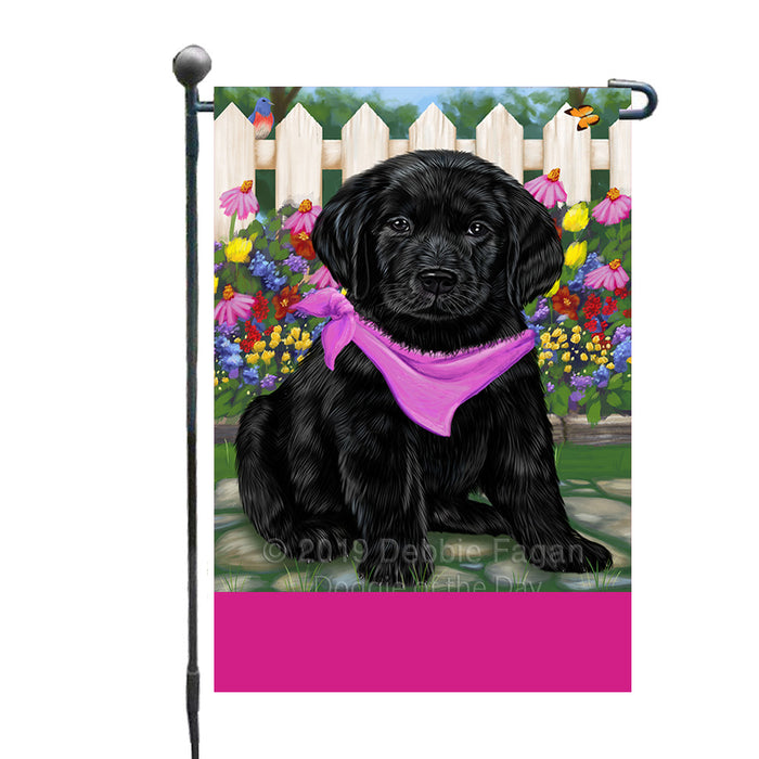 Personalized Spring Floral Labrador Dog Custom Garden Flags GFLG-DOTD-A62901