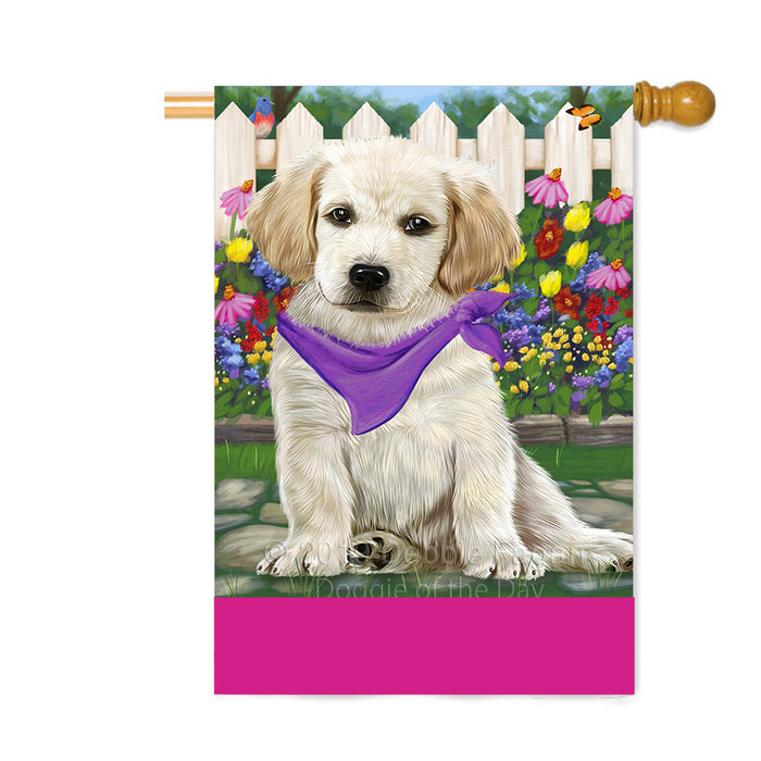 Personalized Spring Floral Labrador Dog Custom House Flag FLG-DOTD-A62958