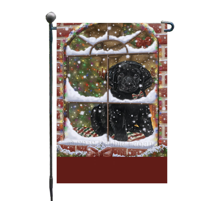 Personalized Please Come Home For Christmas Labrador Dog Sitting In Window Custom Garden Flags GFLG-DOTD-A60174