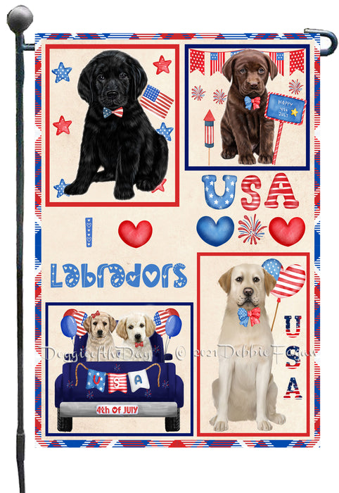4th of July Independence Day I Love USA Labrador Dogs Garden Flag GFLG66913