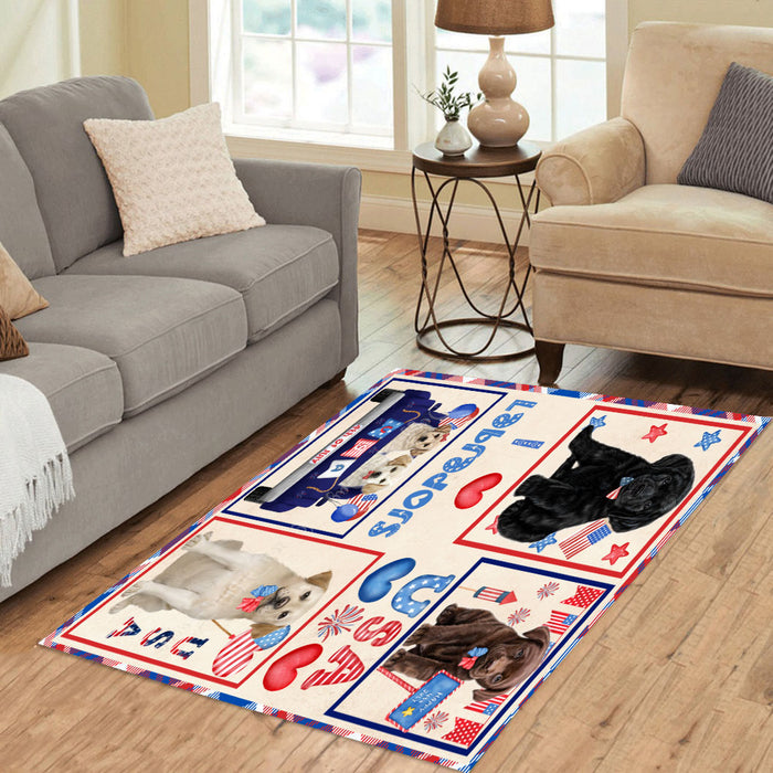 4th of July Independence Day I Love USA Labrador Dogs Area Rug - Ultra Soft Cute Pet Printed Unique Style Floor Living Room Carpet Decorative Rug for Indoor Gift for Pet Lovers