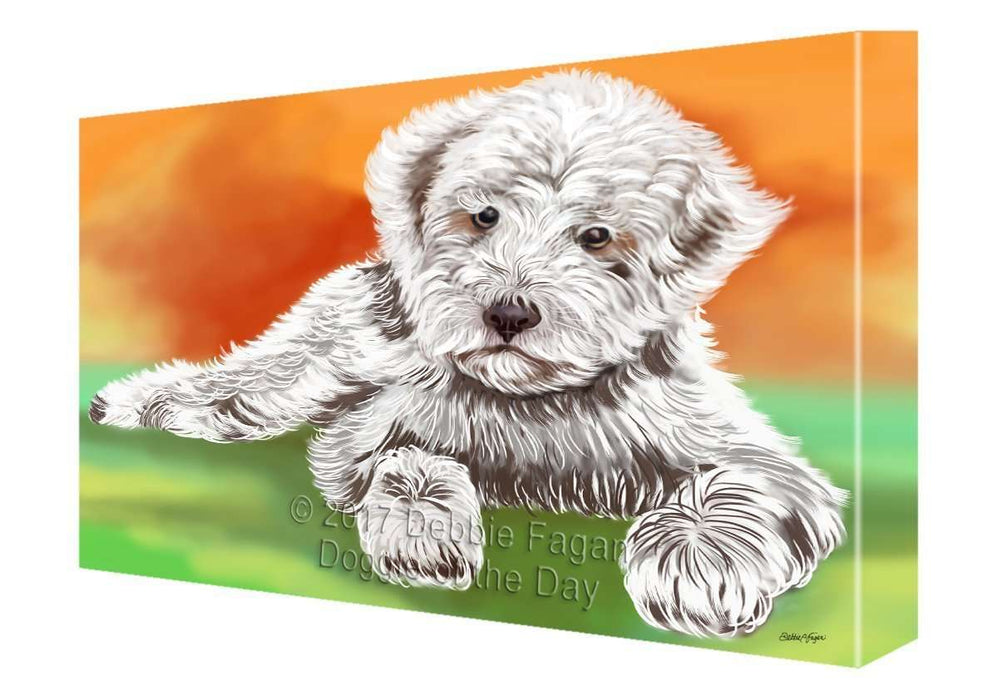 Lagotto Romagnolo Dog Painting Printed on Canvas Wall Art Signed