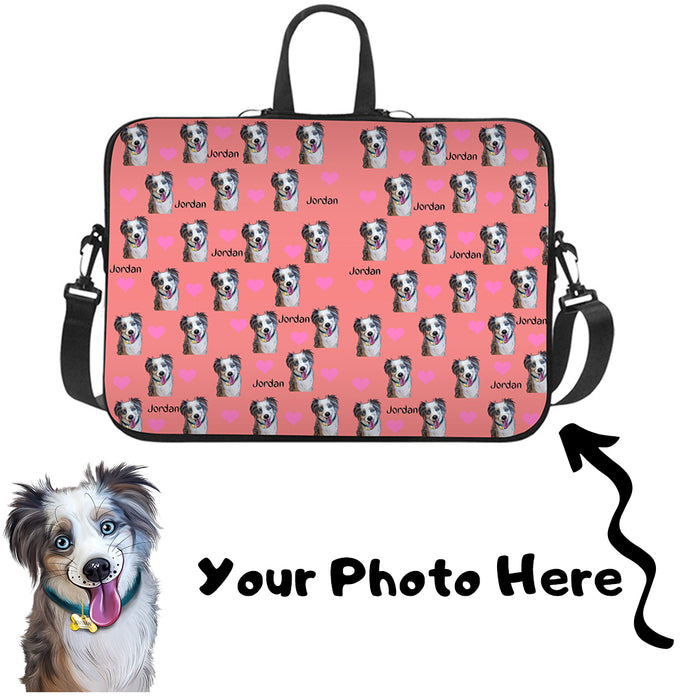 Custom Add Your Photo Here PET Dog Cat Photos on Laptop Bag