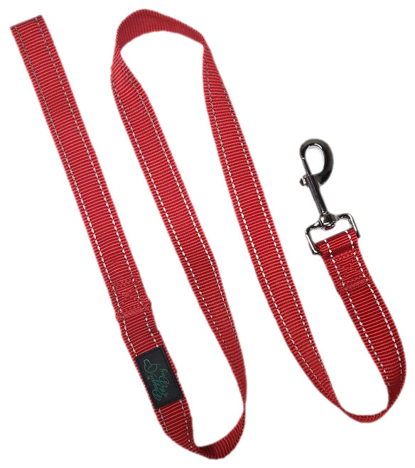 Reflective Nylon Buckle Dog Leash Red - We Donate to Rescues For Each Leash Purchased
