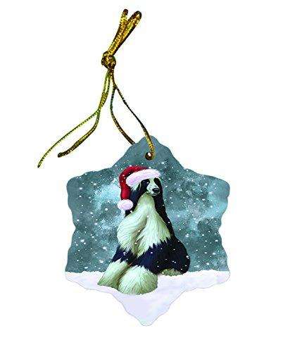 Let It Snow Afghan Hound Dog Christmas Star Ornament POR2600