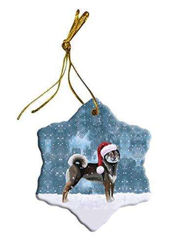 Let It Snow Aiku Dog Christmas Star Ornament POR2578