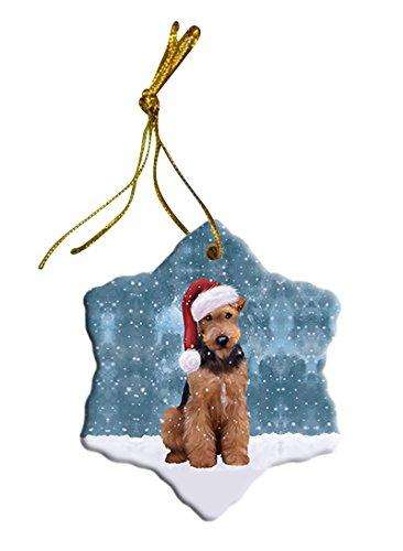 Let It Snow Airedale Dog Christmas Star Ornament POR2634