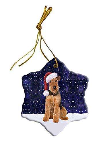 Let It Snow Airedale Dog Christmas Star Ornament POR2635