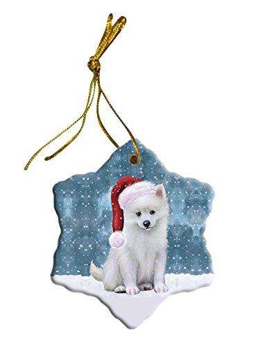 Let It Snow American Eskimo Dog Christmas Star Ornament POR2586