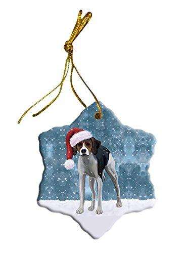 Let It Snow American Foxhound Dog Christmas Star Ornament POR2583