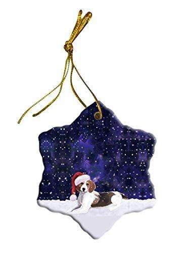 Let It Snow American Foxhound Dog Christmas Star Ornament POR2587