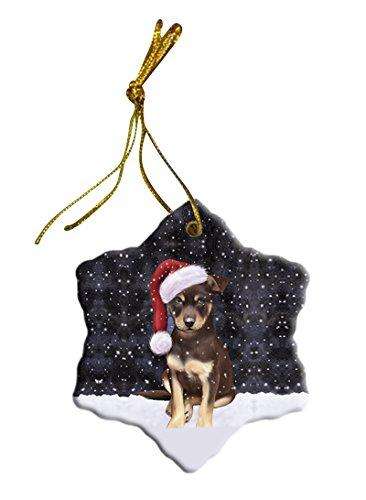 Let It Snow Australian Kelpie Dog Christmas Star Ornament POR2588