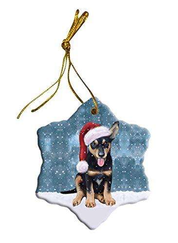 Let It Snow Australian Kelpie Dog Christmas Star Ornament POR2590