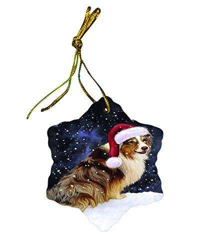 Let It Snow Australian Shepherd Dog Christmas Star Ornament POR2604